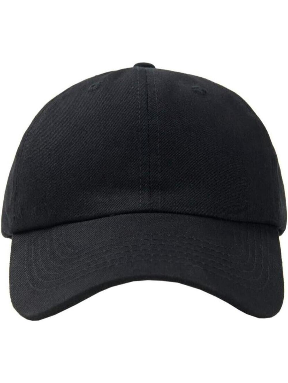 Black Hat Wome's/Men Baseball Cap Solid Black Soft Adjustable Unisex Trucker Hat